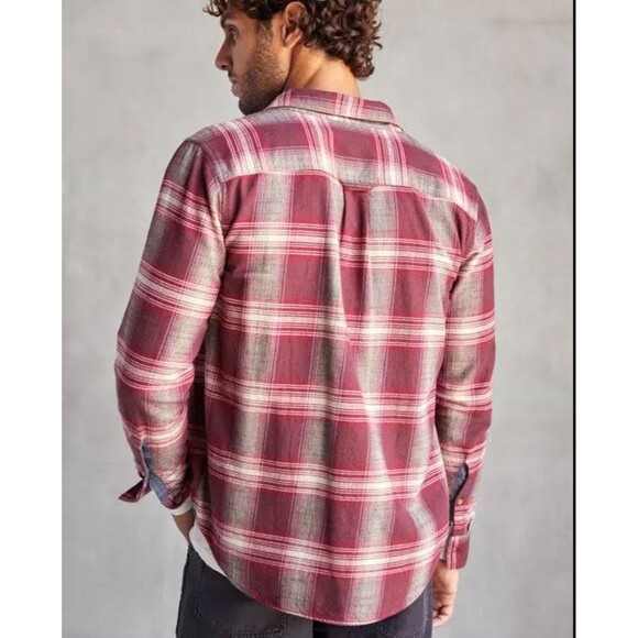 Outerknown Shirt Mens Large Transitional Slub Flannel Plaid Lumberjack Cozycore - Picture 3 of 16